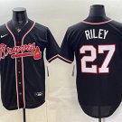 Men's Atlanta Braves #27 Austin Riley 2026 Fashion Replica Black Out Stitched Jersey