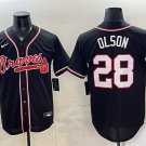 Men's Atlanta Braves #28 Matt Olson 2026 Fashion Replica Black Out Stitched Jersey