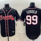 Men's Atlanta Braves #99 Spencer Strider 2026 Fashion Replica Black Out Stitched Jersey