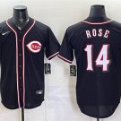 Men's Cincinnati Reds #14 Pete Rose 2026 Fashion Replica Black Out Stitched Jersey
