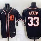Men's Detroit Tigers #33 Colt Keith 2026 Fashion Replica Black Out Stitched Jersey