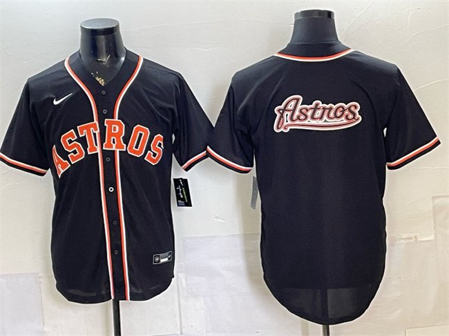 Men's Houston Astros Team Big Logo 2026 Fashion Replica Black Out Stitched Jersey