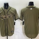 Men's Los Angeles Dodgers Blank Olive 2026 Armed Forces Day Stitched Baseball Jersey