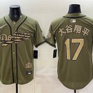 Mens Los Angeles Dodgers #17 大谷翔平 Olive 2026 Armed Forces Day Stitched Jersey