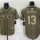 Men's Los Angeles Dodgers #13 Max Muncy Olive 2026 Armed Forces Day Stitched Jersey