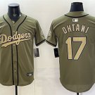 Men's Los Angeles Dodgers #17 Shohei Ohtani Olive 2026 Armed Forces Day Stitched Jersey