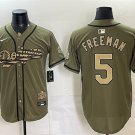 Los Angeles Dodgers #5 Freddie Freeman Olive 2026 Armed Forces Day Jersey