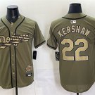 Men's Los Angeles Dodgers #22 Clayton Kershaw Olive 2026 Armed Forces Day Jersey
