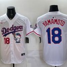 Dodgers #18 Yoshinobu Yamamoto White Kitty Night 2025 World Series Champions Patch Jersey