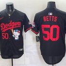 Dodgers #50 Mookie Betts Black Kitty Night 2025 World Series Champions Patch Jersey