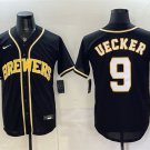 Men's Milwaukee Brewers #9 Bob Uecker 2026 Fashion Replica Black Out Jersey