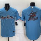Men's Miami Marlins Blue Team Big Logo Cool Base Stitched Baseball Jersey