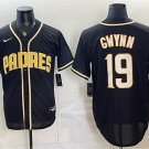 Men's San Diego Padres #19 Tony Gwynn 2026 Fashion Replica Black Out Stitched Jersey