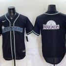 Men's Seattle Mariners Team Big Logo 2026 Fashion Replica Black Out Stitched Jersey