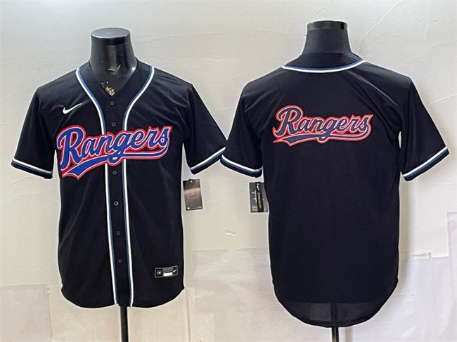 Men's Texas Rangers Team Big Logo 2026 Fashion Replica Black Out Stitched Jersey