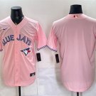 Men's Toronto Blue Jays Blank Pink 50 Seasons Patch Stitched Baseball Jersey
