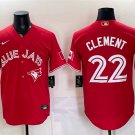 Men's Toronto Blue Jays #22 Ernie Clement Red 50 Seasons Patch Stitched Jersey