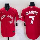 Men's Toronto Blue Jays #7 Kazuma Okamoto Red 50 Seasons Patch Stitched Jersey
