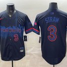 Men's Toronto Blue Jays #3 Myles Straw Navy 2024 City Connect Limited Stitched Jersey