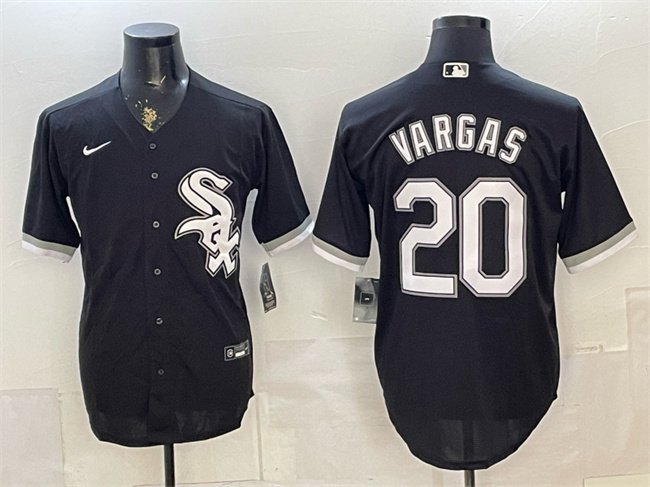 Men's Chicago White Sox #20 Miguel Vargas Black Stitched Baseball Jersey