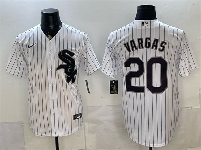Men's Chicago White Sox #20 Miguel Vargas White Home Stitched Baseball Jersey