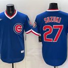 Men's Chicago Cubs #27 Seiya Suzuki Royal 150th Anniversary Throwback Jersey
