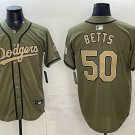 Los Angeles Dodgers #50 Mookie Betts Olive 2026 Armed Forces Day Jersey