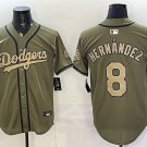 Men's Los Angeles Dodgers #8 Enrique Hernández Olive 2026 Armed Forces Day Jersey