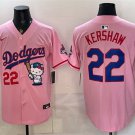 Dodgers #22 Clayton Kershaw Pink Kitty Night 2025 World Series Champions Patch Jersey