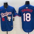 Dodgers #18 Yoshinobu Yamamoto Royal Kitty Night 2025 World Series Champions Patch Jersey
