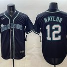 Men's Seattle Mariners #12 Josh Naylor 2026 Fashion Replica Black Out Stitched Jersey