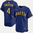 Men's Seattle Mariners #4 Colt Emerson Royal 2025 Cool Base Stitched jersey