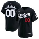 Los Angeles Dodgers #00 Custom Cool Baseball Stitched Black Fashion Jersey