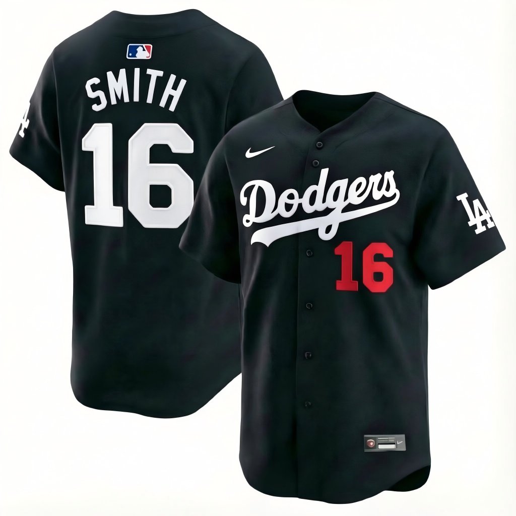 Mens Los Angeles Dodgers #16 Will Smith Black Fashion Limited Jersey