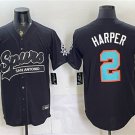 San Antonio Spurs #2 Dylan Harper Black Stitched Baseball Jersey