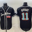 Men's San Antonio Spurs #11 Carter Bryant Black Stitched Baseball Jersey