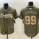 Men's Atlanta Braves #99 Spencer Strider Olive 2026 Armed Forces Day Stitched Jersey