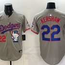 Clayton Kershaw Grey Kitty Night 2025 World Series Champions Patch Stitched Baseball Jersey