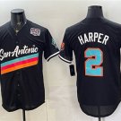 Men's San Antonio Spurs #2 Dylan Harper Black USA 250' Patch City Edition Jersey