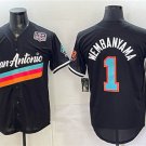 Men's San Antonio Spurs #1 Victor Wembanyama Black USA 250' Patch City Edition Jersey