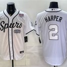 Men's San Antonio Spurs #2 Dylan Harper White USA 250' Patch Stitched Baseball Jersey