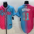 Men's San Antonio Spurs #11 Carter Bryant Pink Blue Limited Stitched Baseball Jersey
