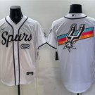 Men's San Antonio Spurs Team Big Logo White Stitched Baseball Jersey