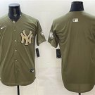 Men's New York Yankees Blank Olive 2026 Armed Forces Day Stitched Baseball Jersey
