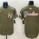 New York Yankees Team Big Logo Olive 2026 Armed Forces Day Stitched Jersey
