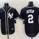 Men's New York Yankees #2 Derek Jeter 2026 Fashion Replica Black Out Stitched Jersey