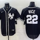 Men's New York Yankees #22 Ben Rice 2026 Fashion Replica Black Out Stitched Jersey