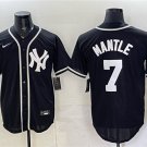 Men's New York Yankees #7 Mickey Mantle 2026 Fashion Replica Black Out Stitched Jersey