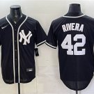 Men's New York Yankees #42 Mariano Rivera 2026 Fashion Replica Black Out Stitched Jersey