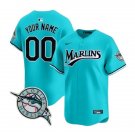 Miami Marlins Custom Nike 2026 Teal Throwback Retro Personalized Jersey